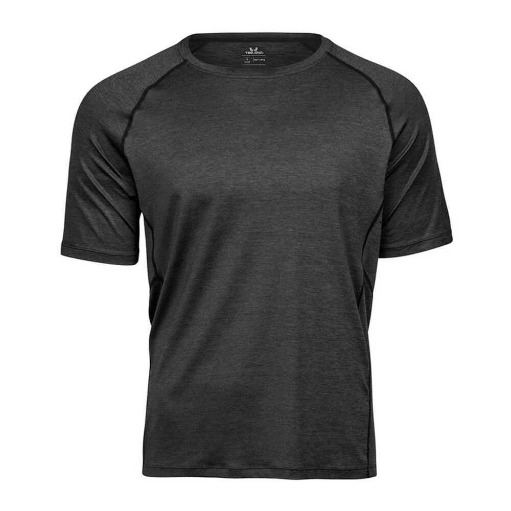 Tee Jays Mens CoolDry T-Shirt / Black Melange